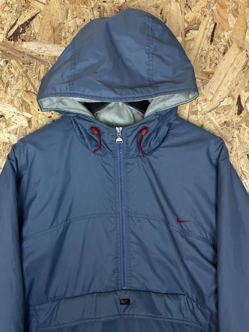 Nike Jacket Coat Anorak Windbreaker 1/2 Zip Insulated Pullover 00s 2000 - Picture 2 of 5
